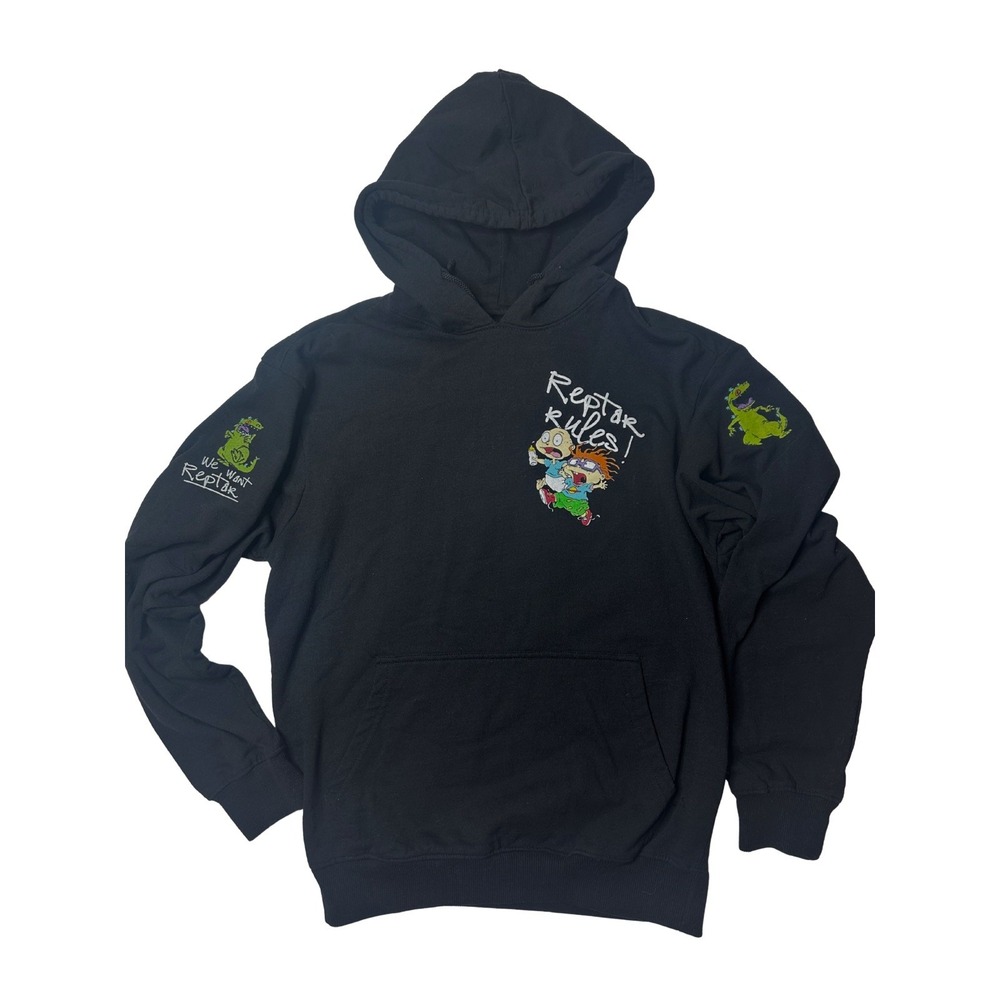 Nickelodeon S Rugrats Reptar Rules Tommy Chuckie Hoodie 90's Cartoon Green
